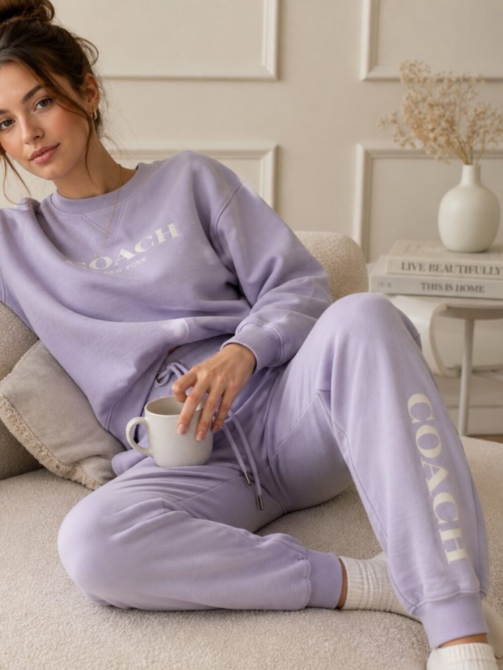 COACH Essential Joggers Lilac Sweatpants Women’s Size M